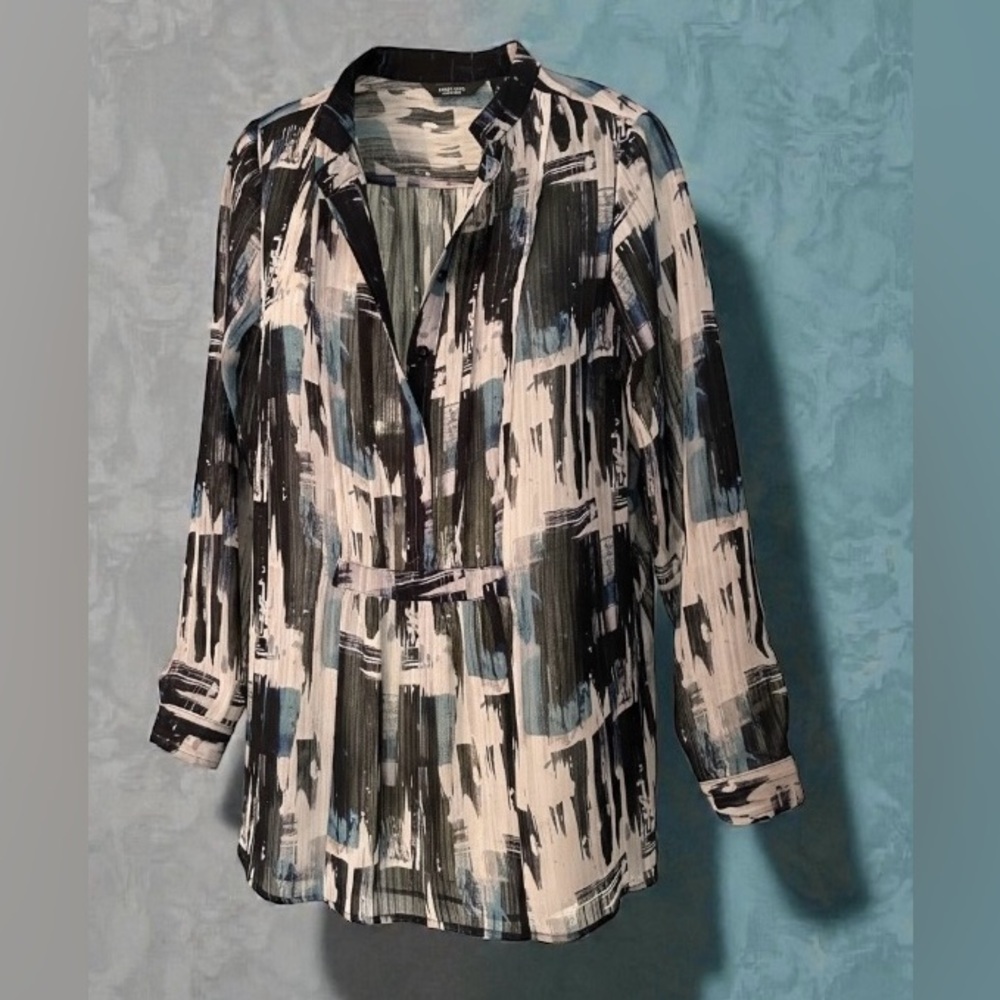 Simply Vera Vera Wang Multicolor Abstract Blouse